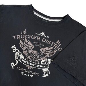 Mercedes Benz‎ Trucker District Eagle Graphic T Shirt Mens XL Black Cotton Logo
